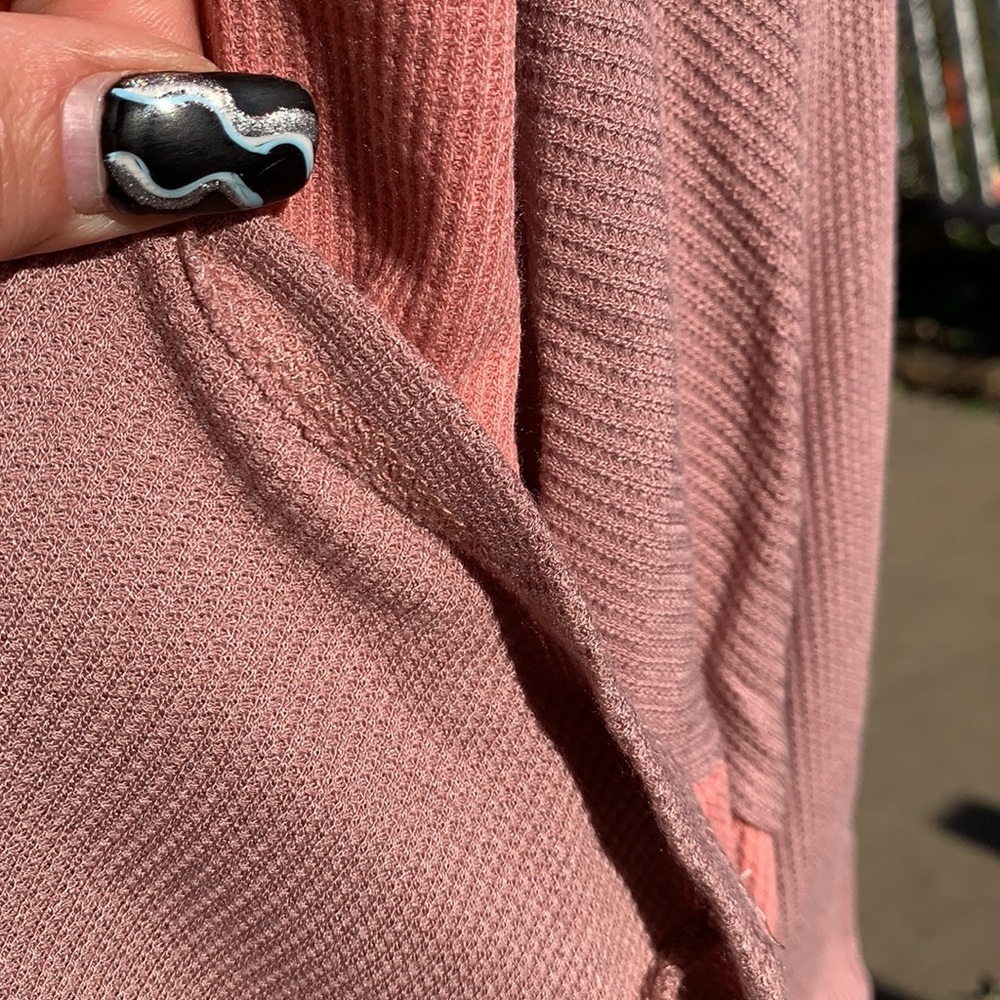 ❌DONATED❌Mauve Blush Pink Cheetah Detail Waffle Tunic Top - Picture 11 of 12